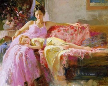 Impressionism Painting - A Place In My Heart Pino Daeni beautiful woman lady